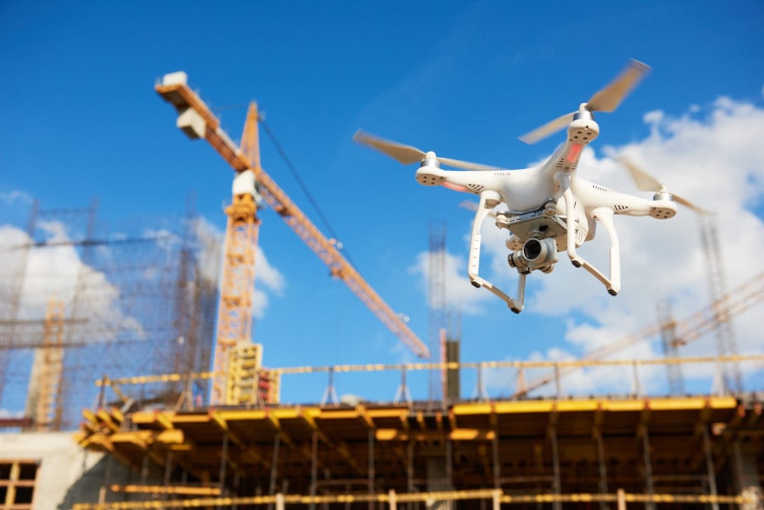 Drone on a job site and other construction technology