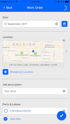 Mobile form work order map