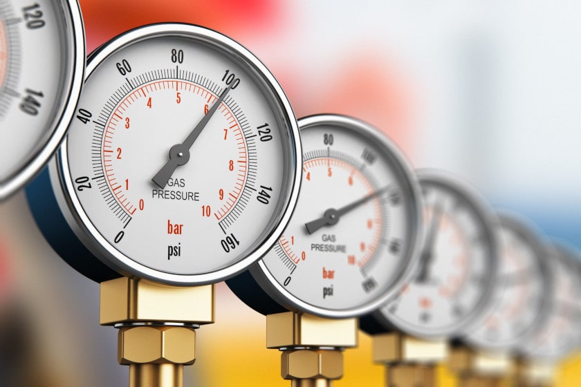 Natural gas pressure gauges