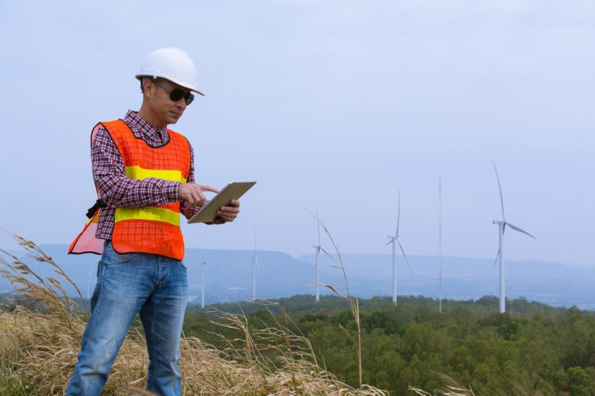 Field worker with air turbines