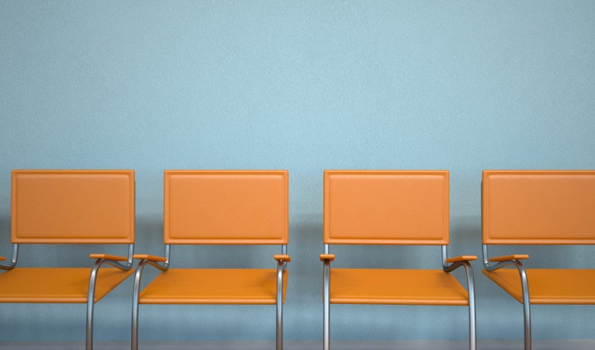Empty chairs in a waiting room