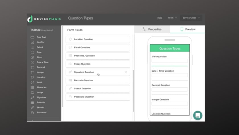 Device Magic drag and drop form builder