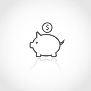 piggy bank graphic - save money with BYOD